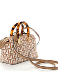 Raffia Chenille Vitello King Plexiglass Micro FF Mini By The Way Top Handle Boston Bag Naturale White