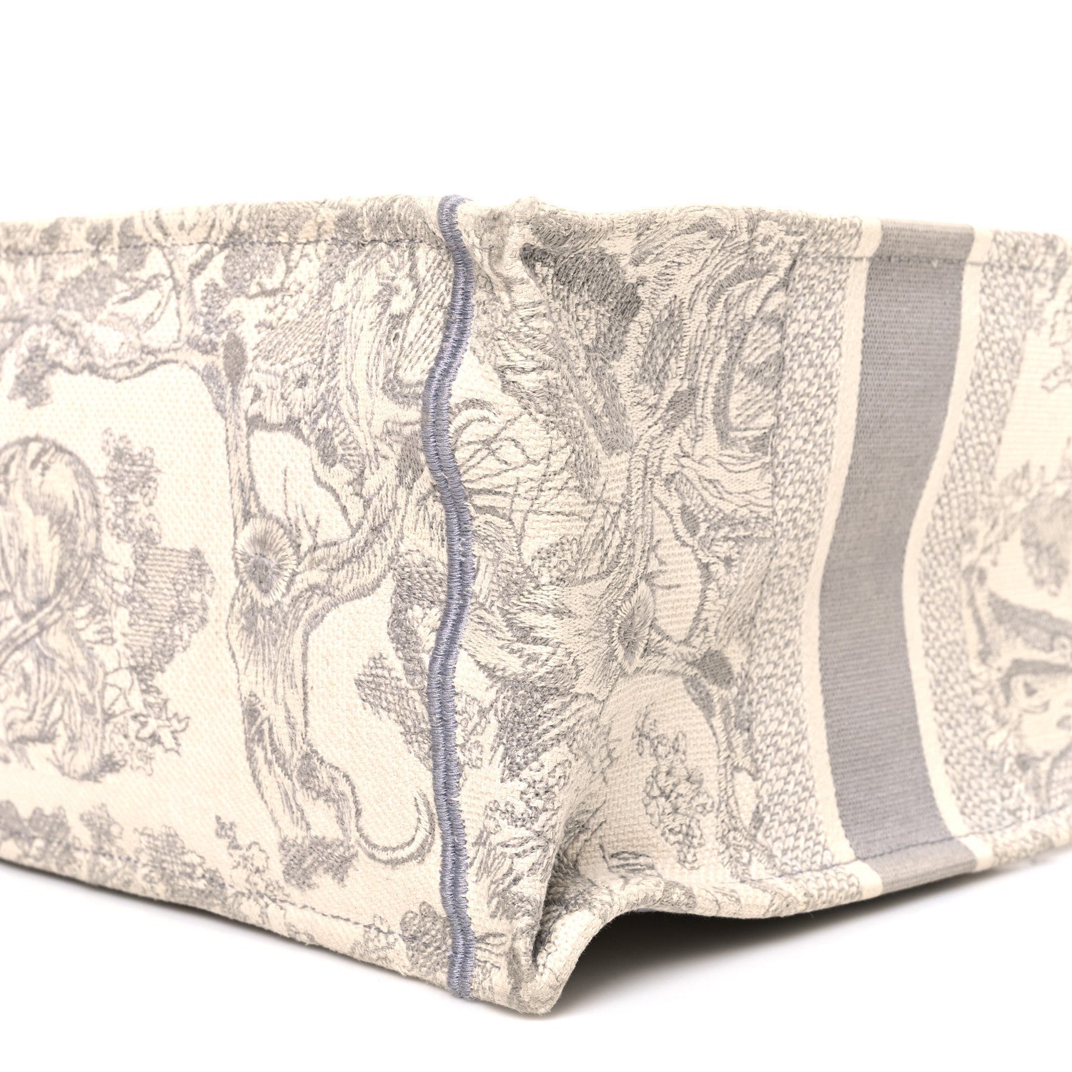 Canvas Embroidered Medium D1ORiviera Toile De Jouy Book Tote Gray