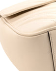 Calfskin Matelasse Small GG Marmont Shoulder Bag White