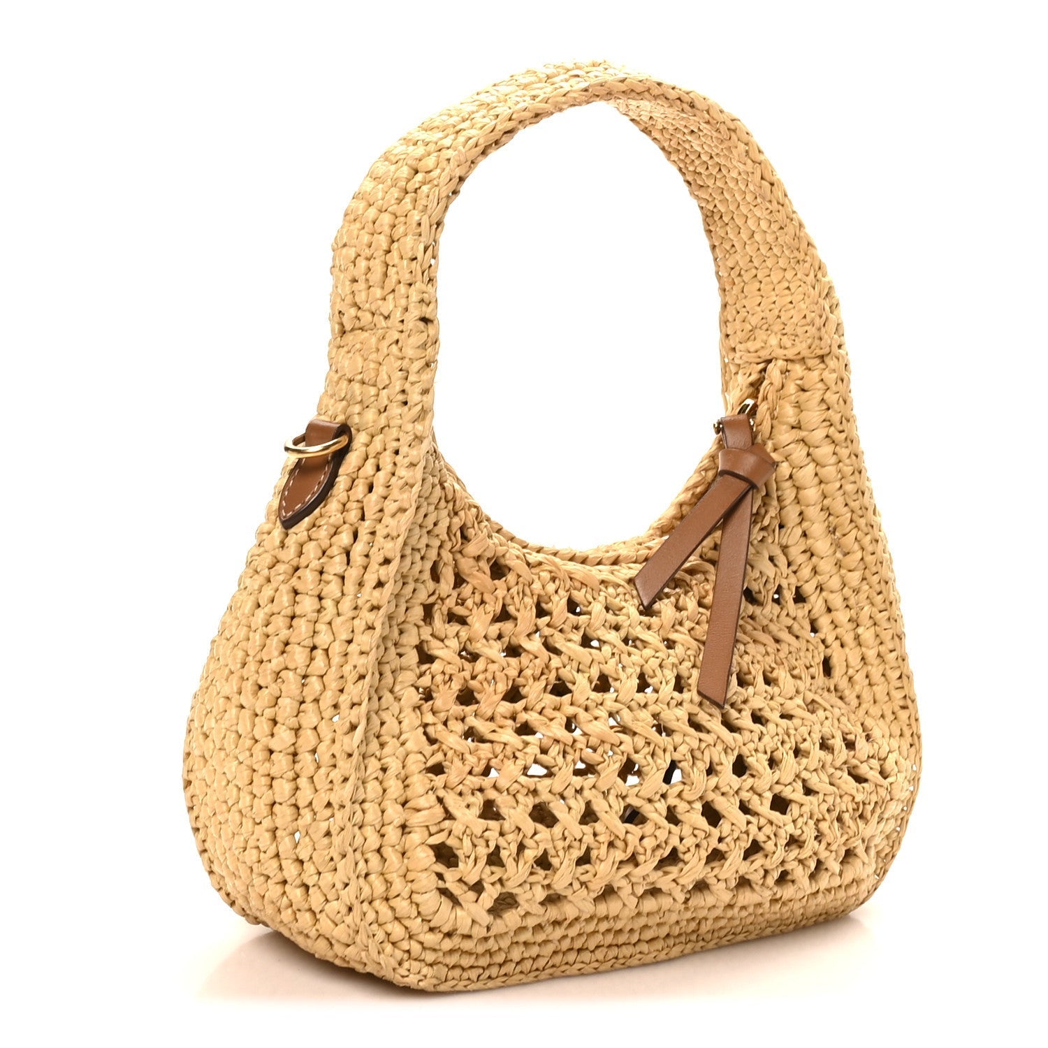 Fabric Crochet Wander Hobo Beige Khaki