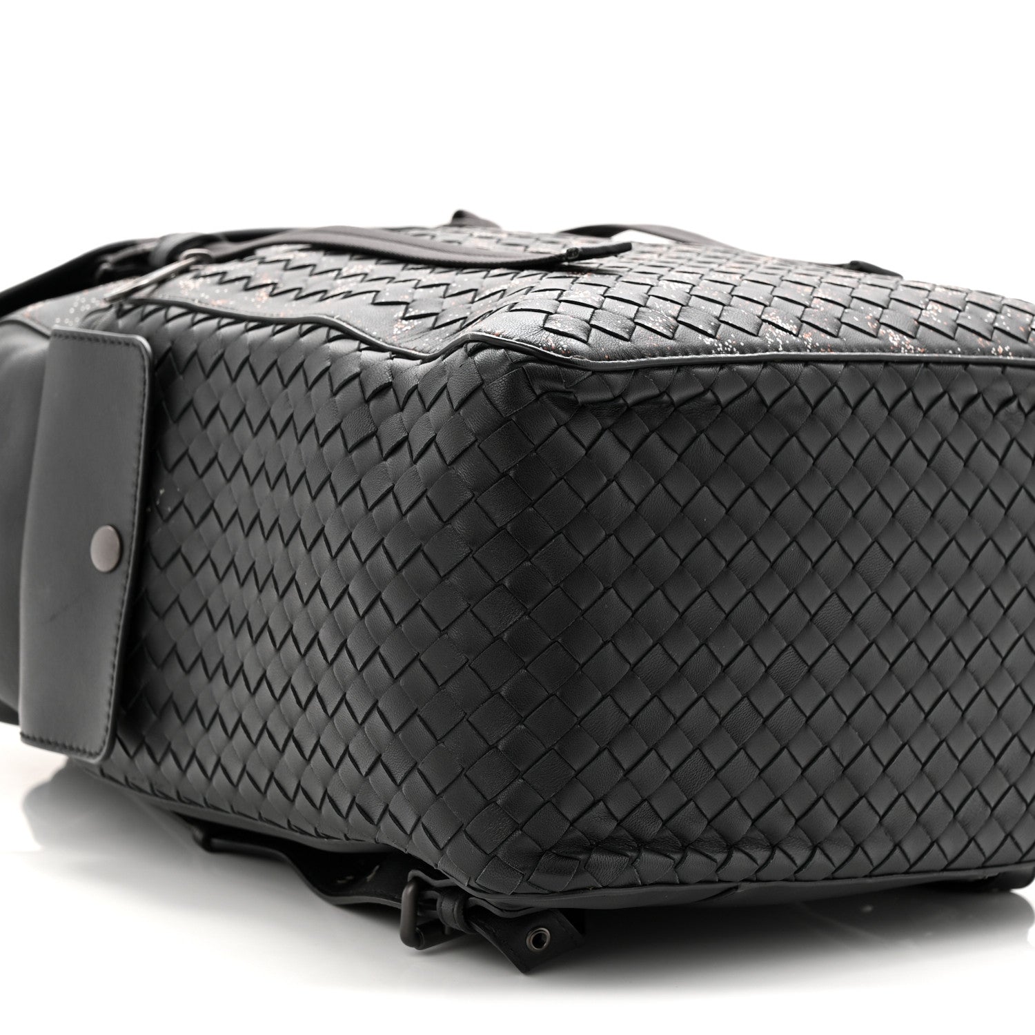 Calfskin Intrecciato Sassolungo Backpack Black Multicolor
