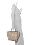Drummed Calfskin Micro Luggage Dune