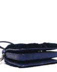 Mink Fur Snakeskin Crossbody Bag Navy