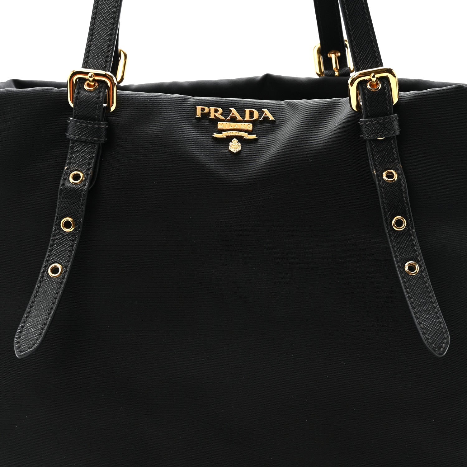 Tessuto Nylon Saffiano Tote Black