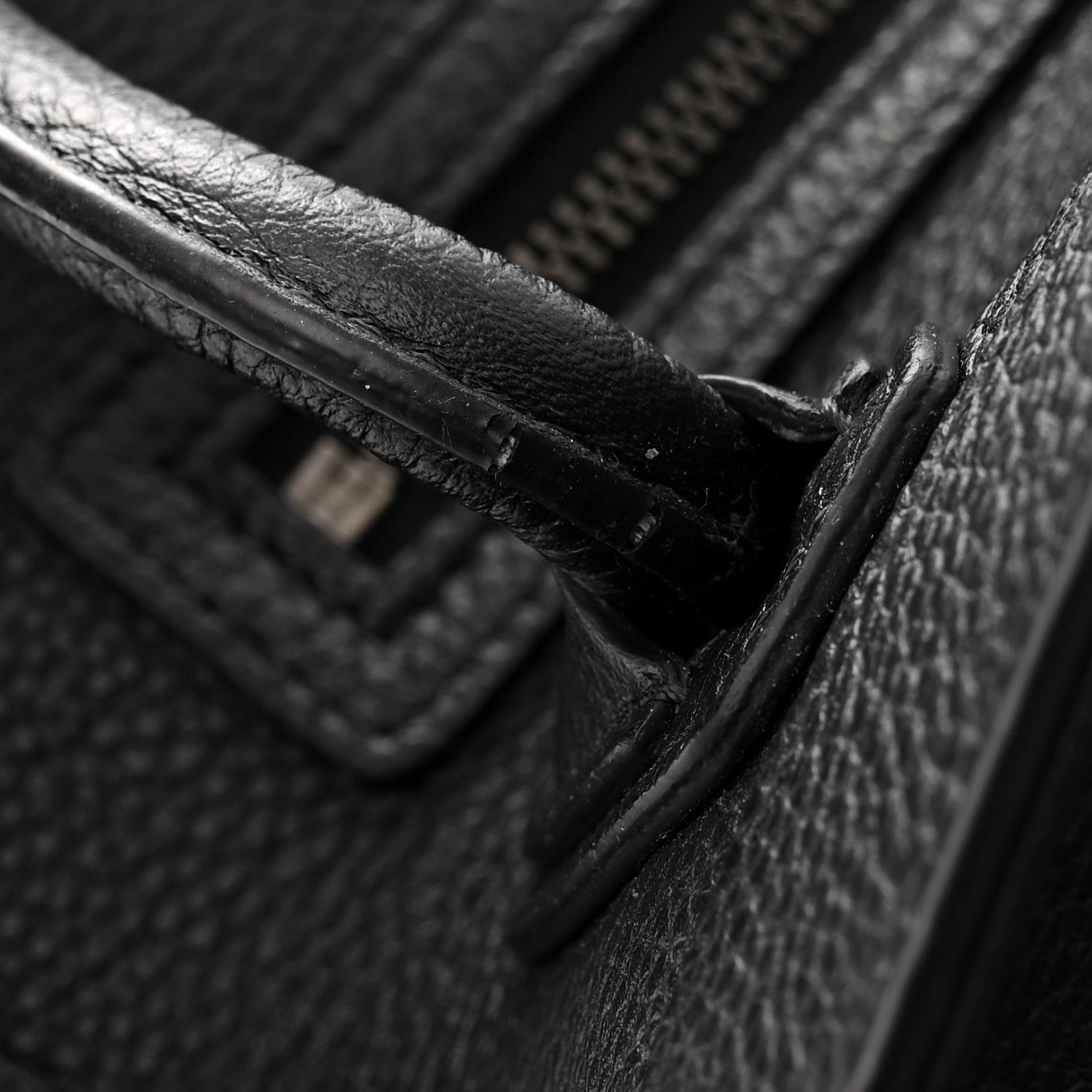 Drummed Calfskin Nano Luggage Black