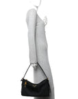 Re-Nylon Vitello Large Aimee Shoulder Bag Black