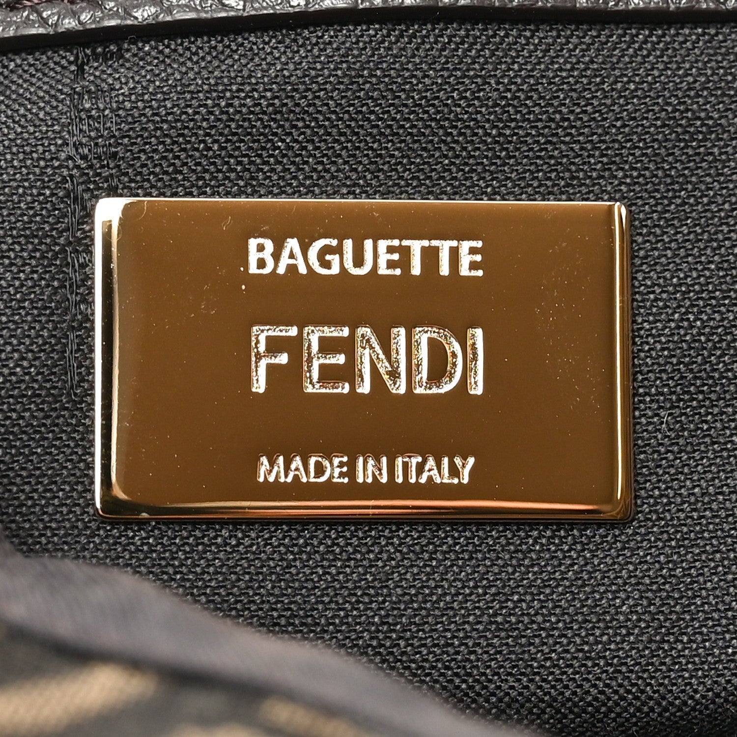 Fabric Jacquard FF 1974 Maxi Baguette Tobacco Moro Black