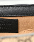 GG Supreme Monogram Calfskin Small Padlock Shoulder Bag Beige Black Cuir