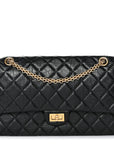 Aged Calfskin Quilted 2.55 Reissue 226 Flap Black