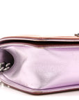 Metallic Patent Calfskin Quilted Medium Boy Flap Light Pink