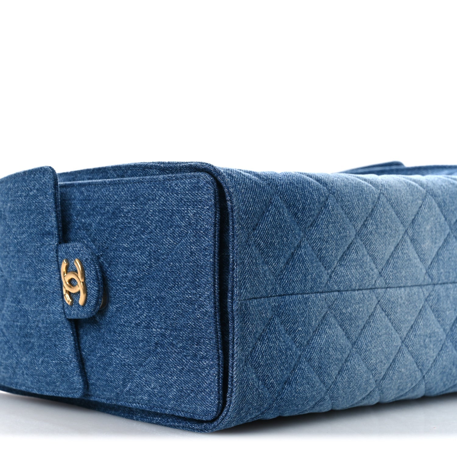 Washed Denim Quilted Small CHNL 25 Handbag Blue