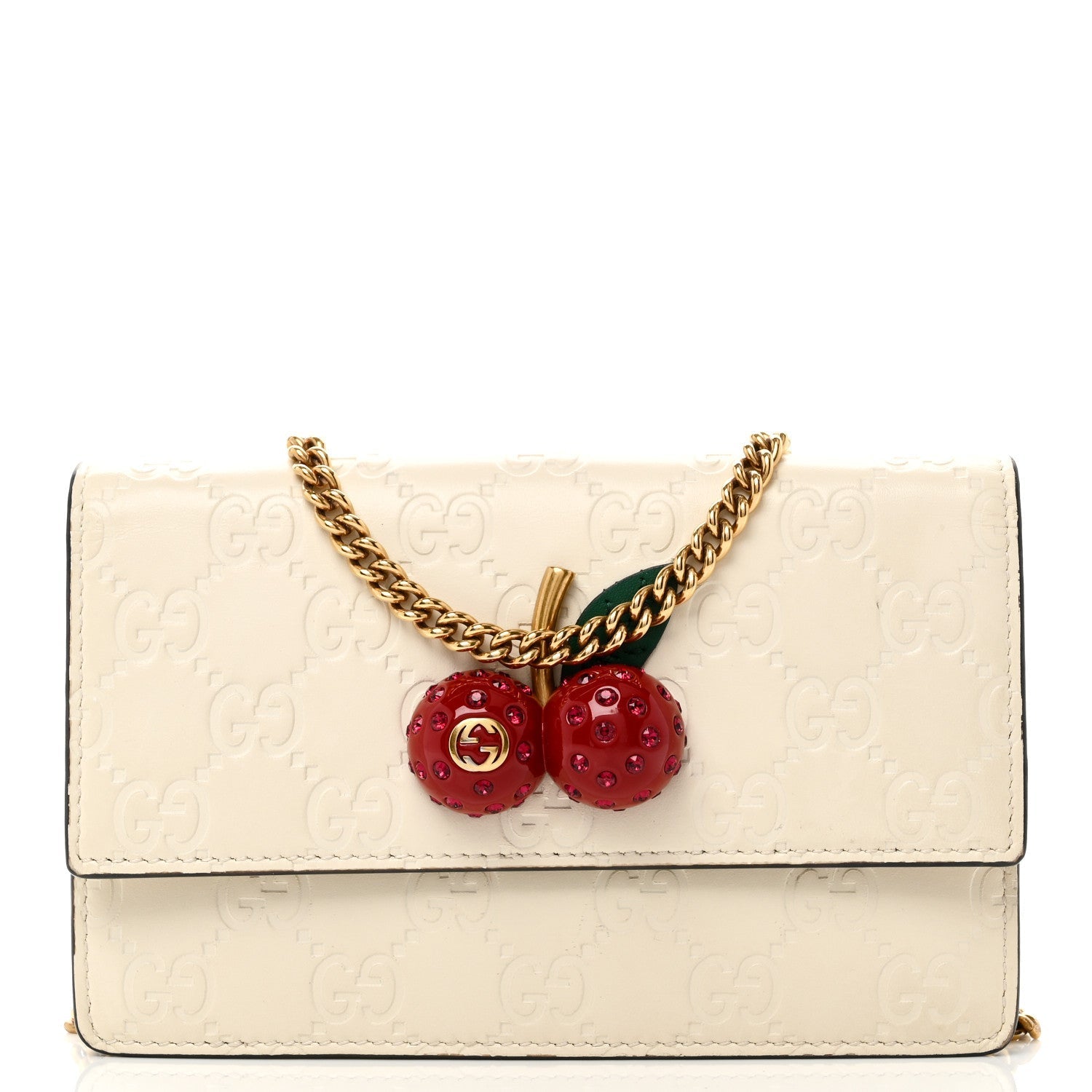 GCCIssima Mini Cherry Chain Bag White