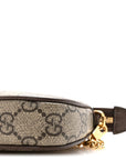 GG Supreme Monogram Textured Dollar Calfskin Mini Ophidia Chain Bag Beige Ebony