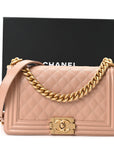 Caviar Quilted Medium Boy Flap Beige