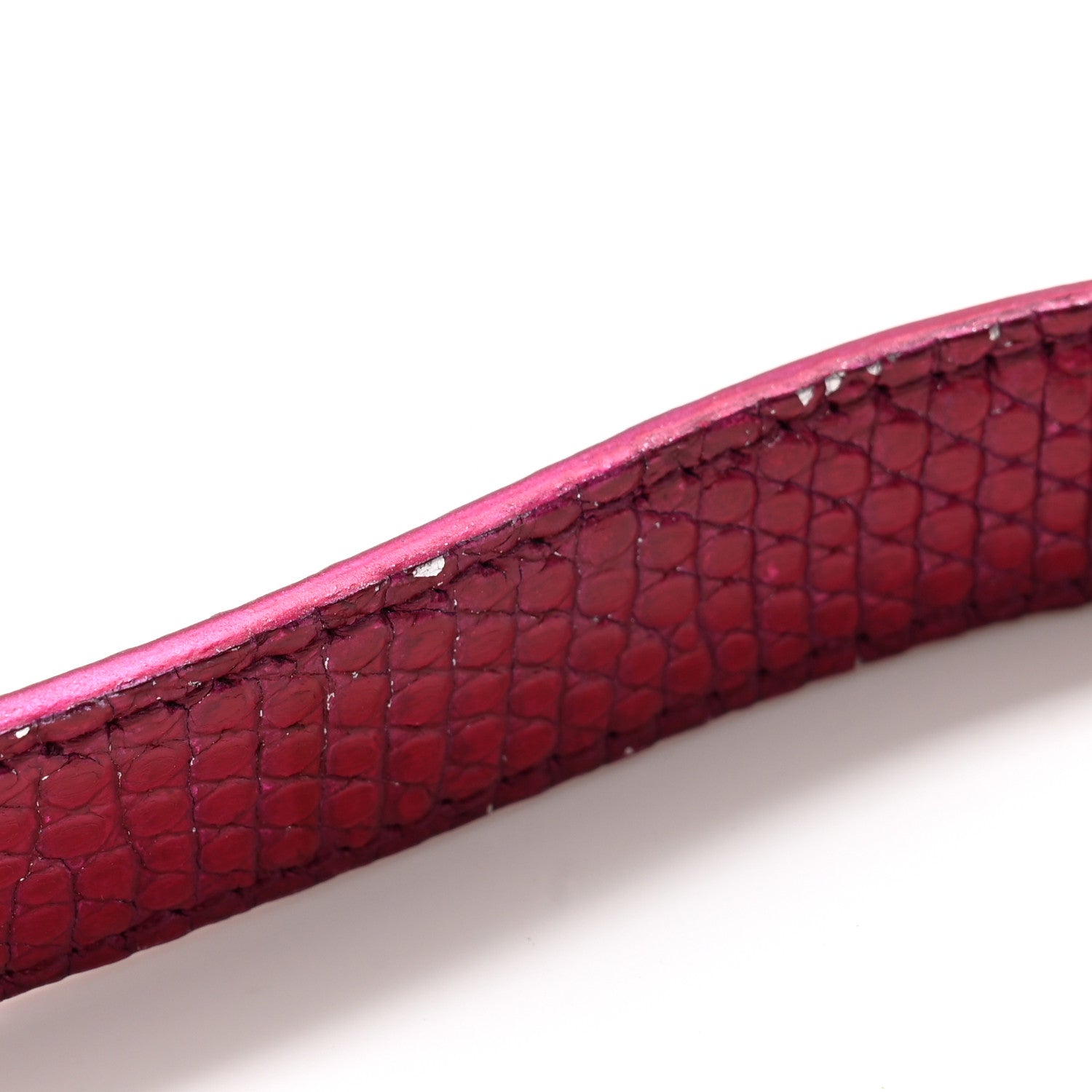 Metallic Lizard Small D1ORama Flap Bag Fuchsia