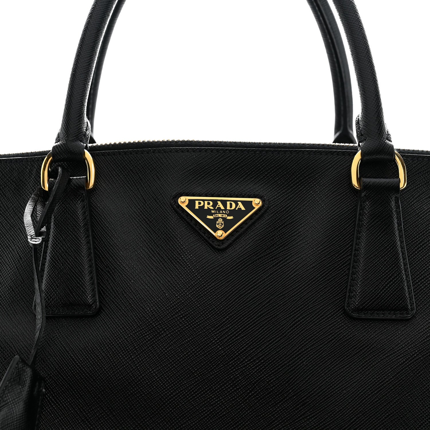 Saffiano Lux Extra Large Galleria Double Zip Tote Black