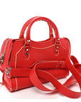 Supple Grained Calfskin Classic Silver Hardware Highlight Mini City Rouge Fraise