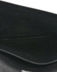 Metallic Calfskin Crocodile Embossed Hourglass Flap Flat Pouch Silver