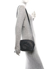 Pebbled Calfskin Small Soho Disco Bag Black