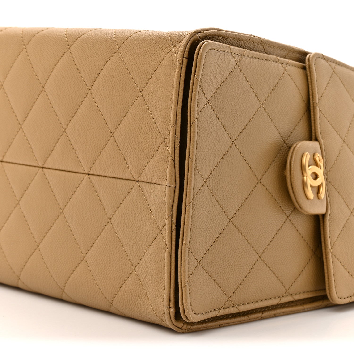 Caviar Quilted Medium CHNL 25 Handbag Dark Beige