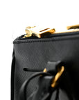 Saffiano Small Galleria Double Zip Tote Black