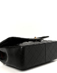 Lambskin Quilted Jumbo Double Flap Black