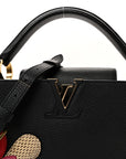 Taurillon Snakeskin Iris Blossom Capucines PM Black