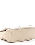Goatskin Quilted Maxi CHNL 19 Flap Beige