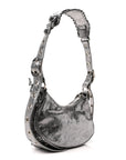 Metallic Agneau Arena Le Cagole Shoulder Bag XS Silver