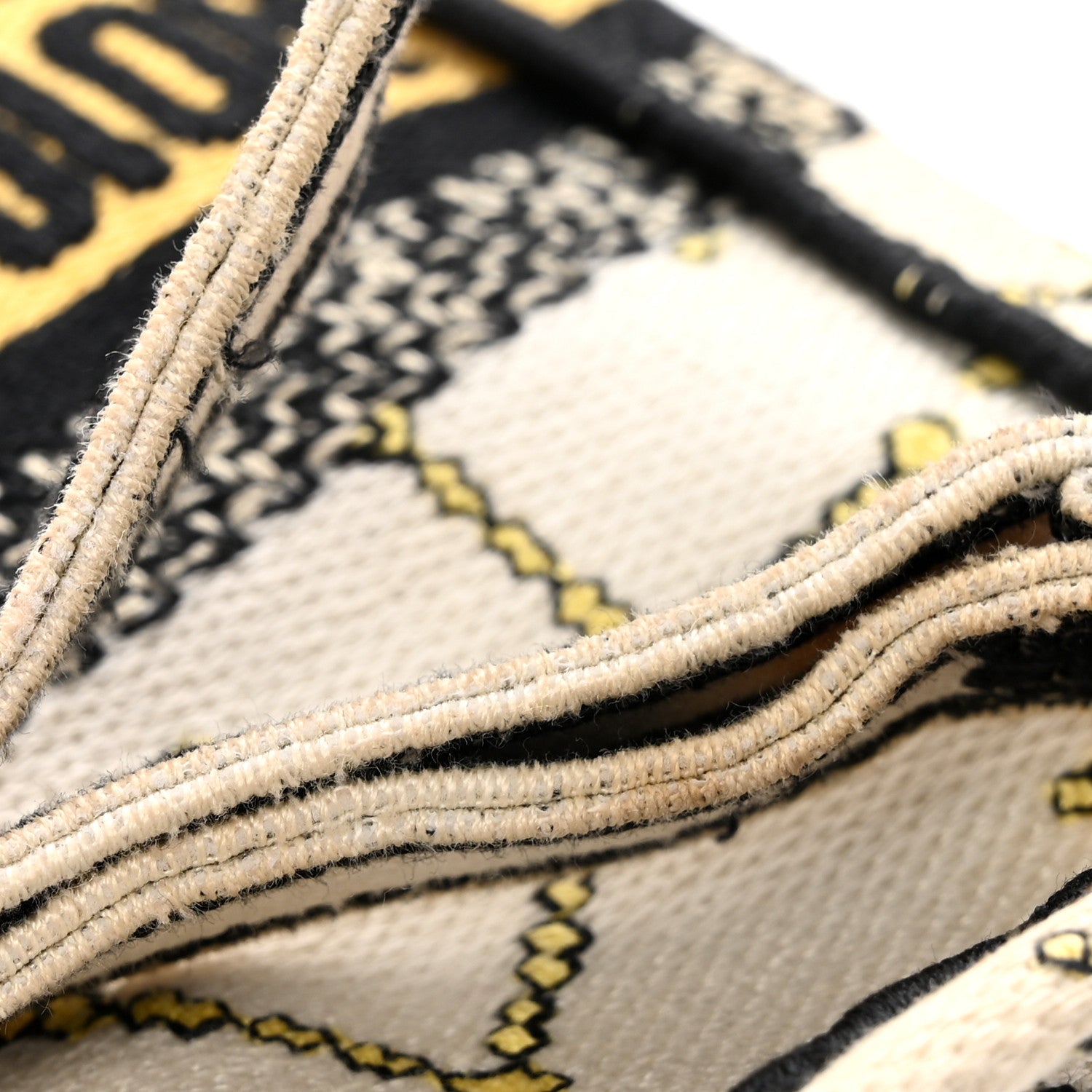 Canvas Embroidered Pixel Zodiac Mini Book Tote Phone Bag Latte Multicolor