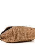 Raffia Calfskin Monogram Medium Niki Chain Satchel Natural