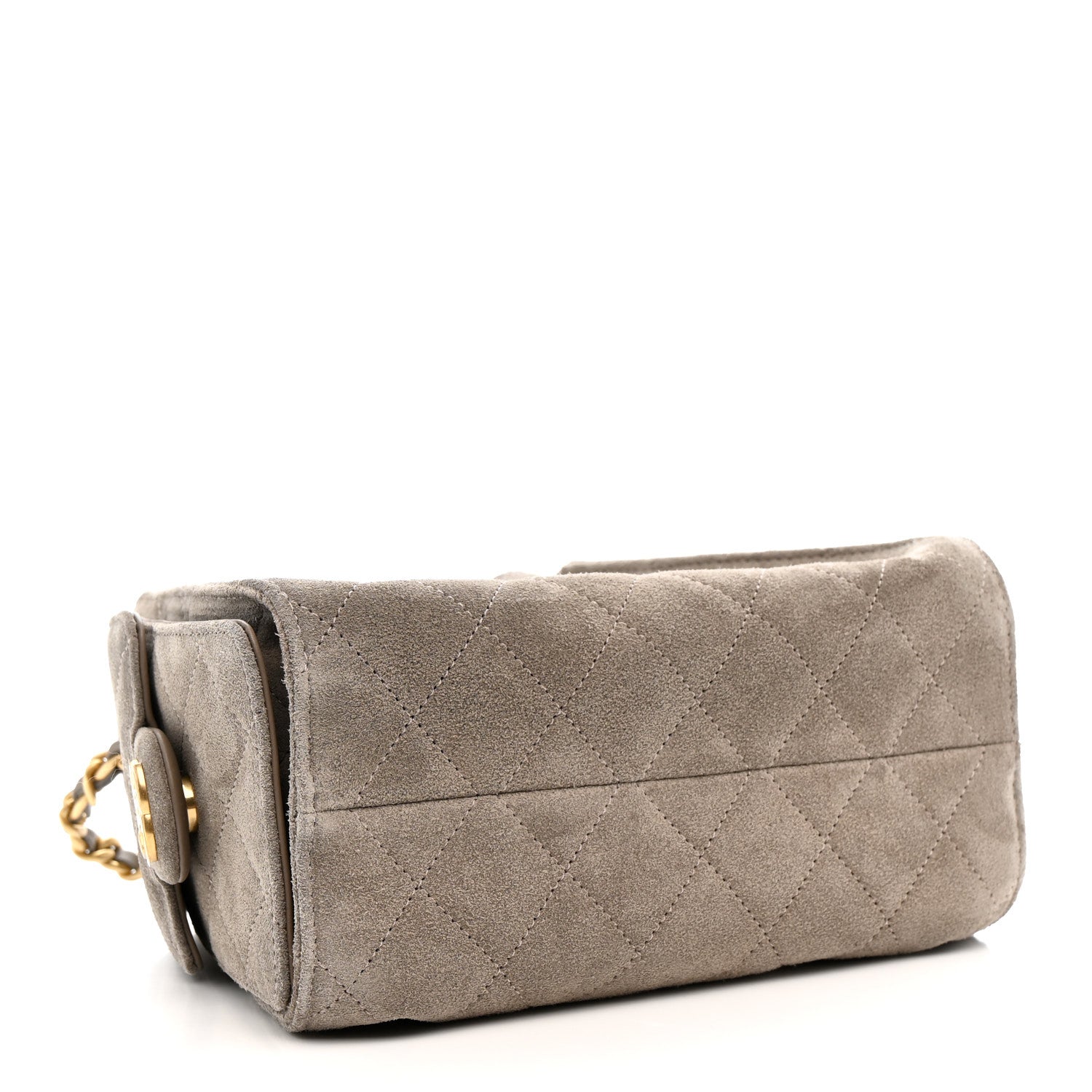 Suede Quilted Mini CHNL 25 Handbag Dark Grey