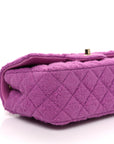 Tweed Quilted Mini Rectangular Flap Purple