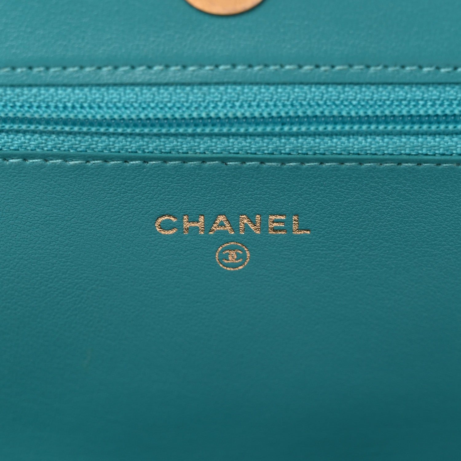 Caviar Quilted Boy Wallet On Chain WOC Light Blue