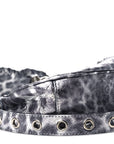 Metallic Agneau Arena Leopard Le Cagole Shoulder Bag XS Dark Grey