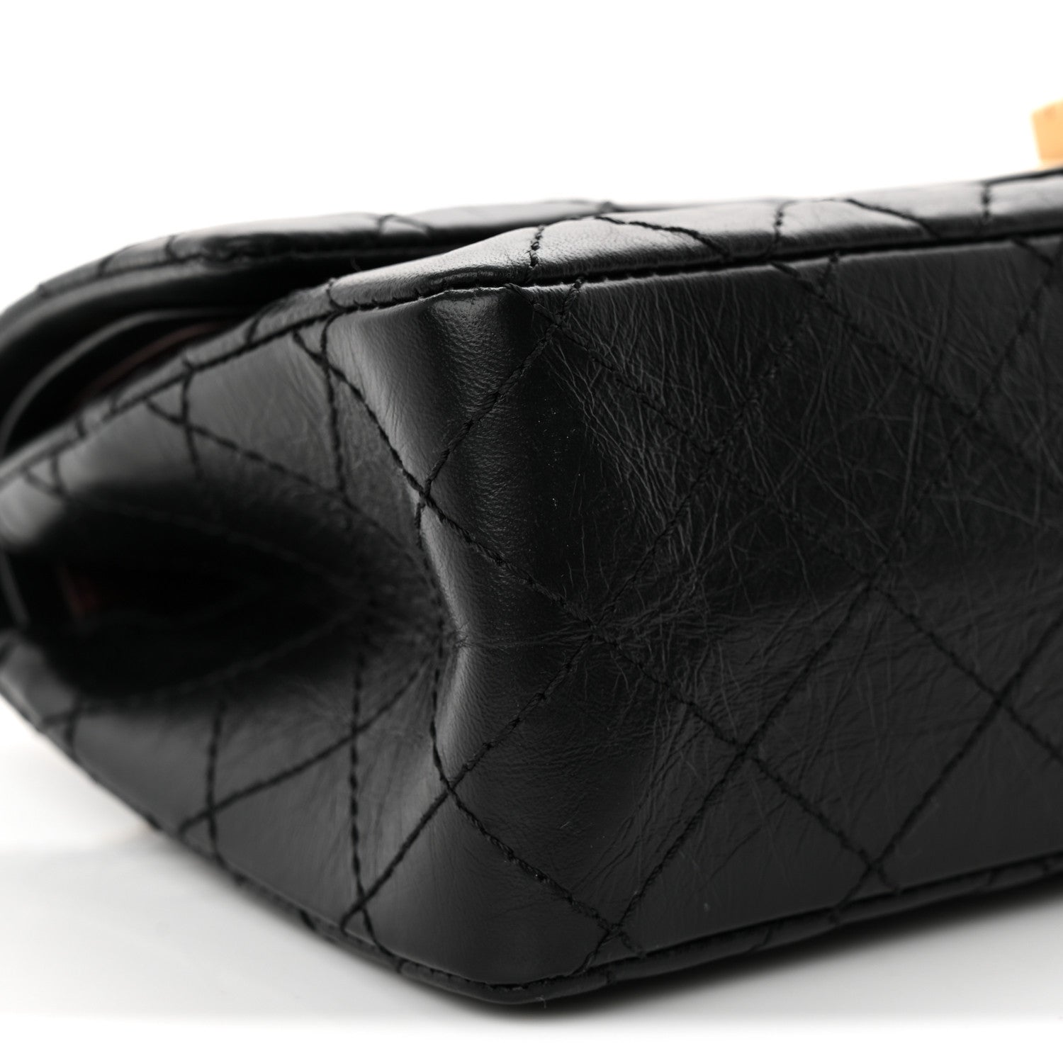 Aged Calfskin Quilted 2.55 Reissue 225 Flap Black