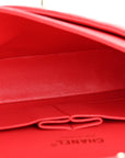 Caviar Quilted Medium Double Flap Red