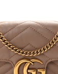 Calfskin Matelasse Super Mini GG Marmont Shoulder Bag Porcelain Rose