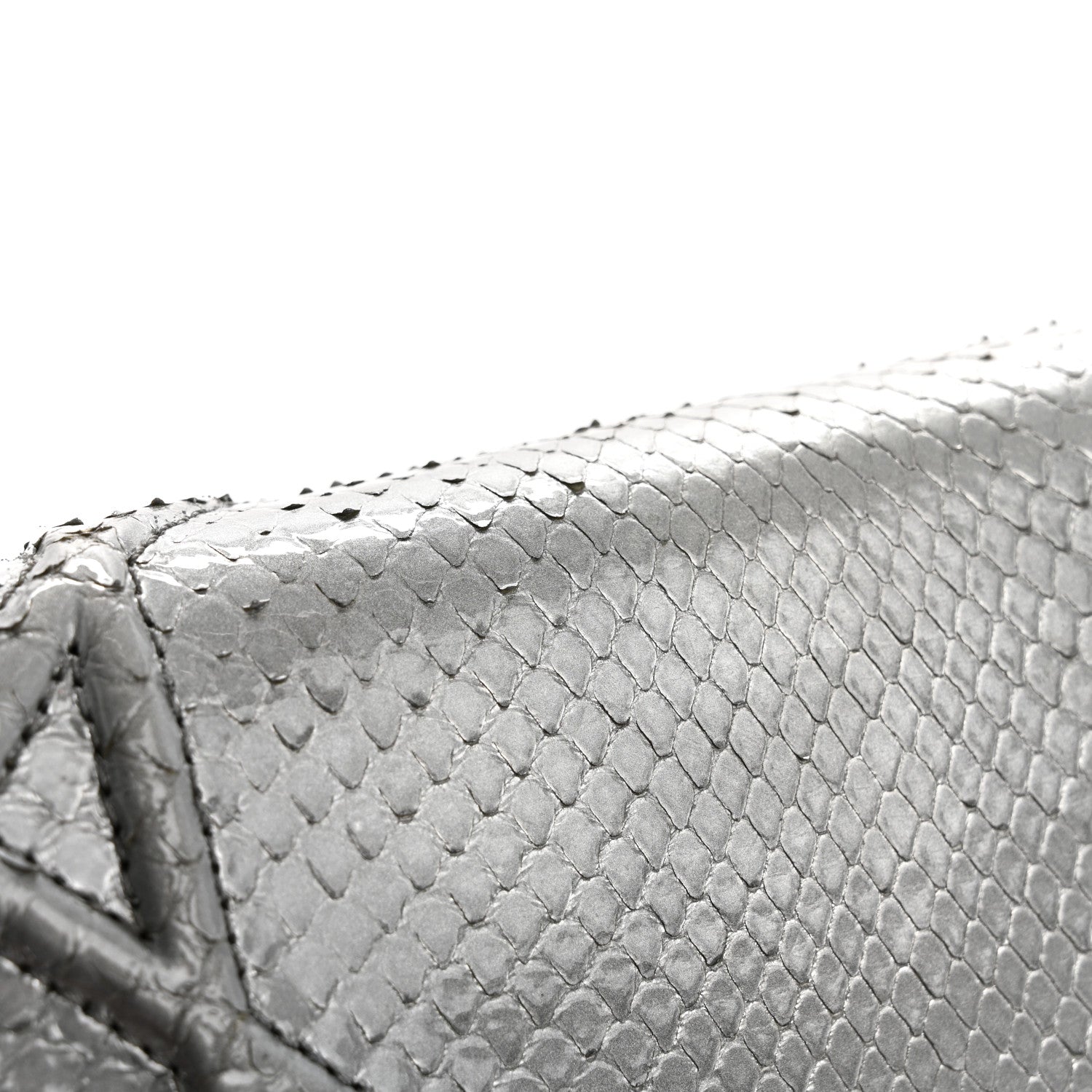 Snakeskin D1ORama Wallet on Chain Pouch Silver