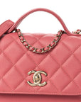Caviar Quilted Small Business Affinity Flap Pink