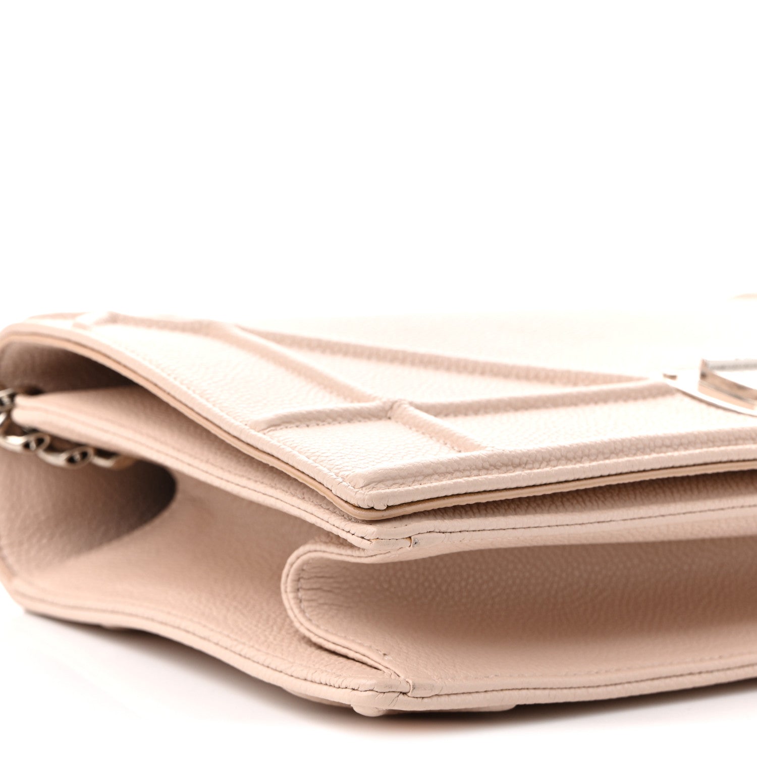 Grained Calfskin Medium D1ORama Flap Bag Nude