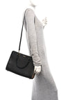 Calfskin Mega Check Small Banwell Tote Black