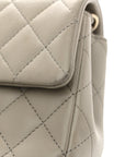Lambskin Quilted Mini Rectangular Flap Grey
