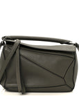 Calfskin Mini Puzzle Bag Khaki Green
