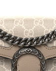 GG Supreme Monogram Textured Dollar Calfskin Small Rectangular Dionysus Shoulder Bag Beige Mystic White Oatmeal