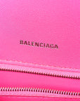 Shiny Box Calfskin Small Hourglass Top Handle Bag Acid Fuchsia
