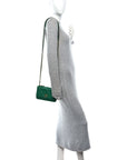 Lambskin Quilted CHNL 19 Wallet On Chain WOC Green