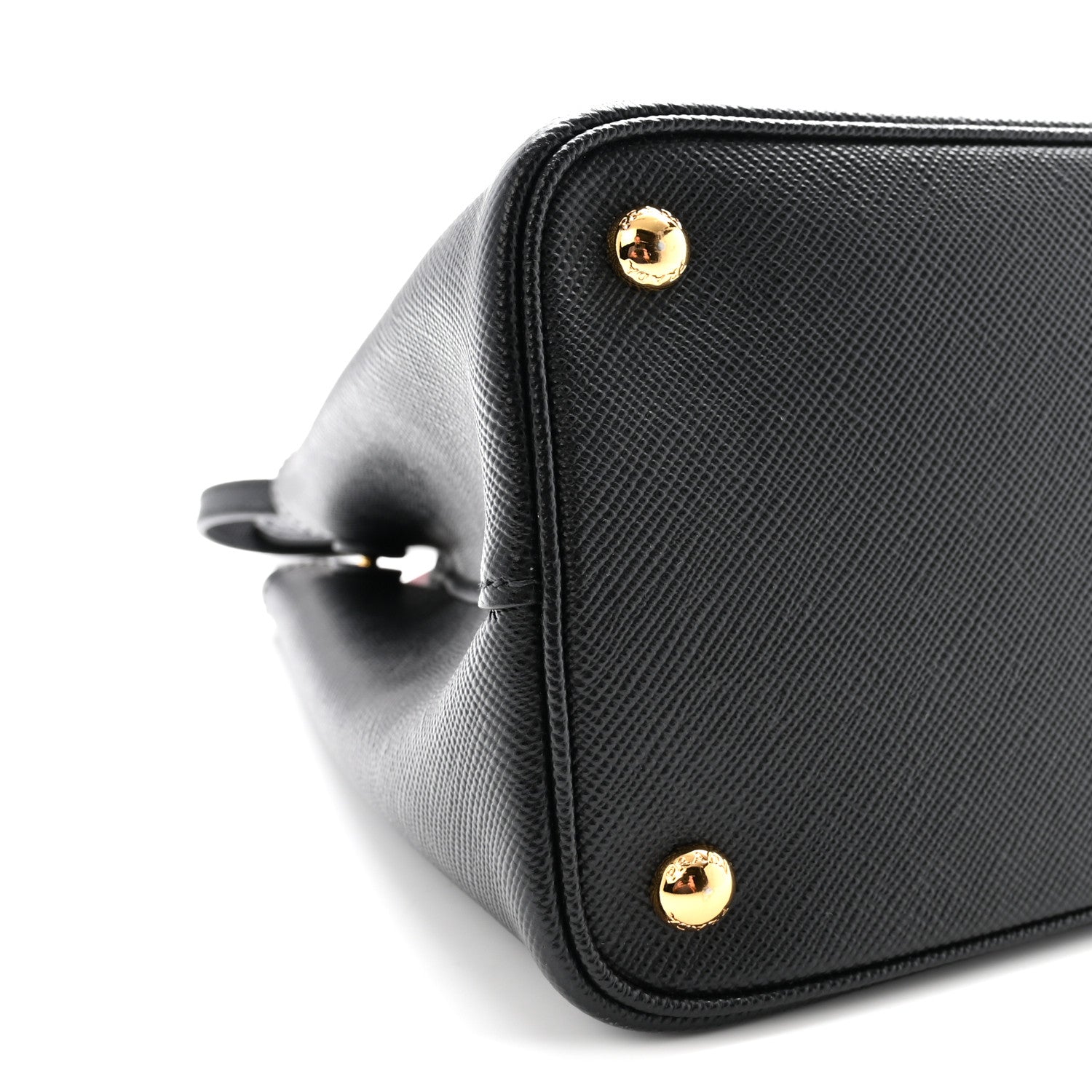 Saffiano Cuir Medium Double Bag Black Fuoco