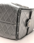 Metallic Caviar Quilted Small CHNL 25 Handbag Silver