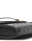 Nappa Intrecciato Long Andiamo Top Handle Clutch Black